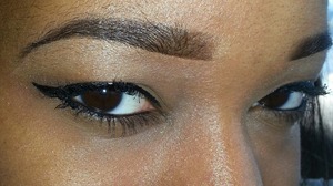 must use concealer . the best one is prolong wear by mac . and when doing a cat eye always use a water proof liquid eyeliner