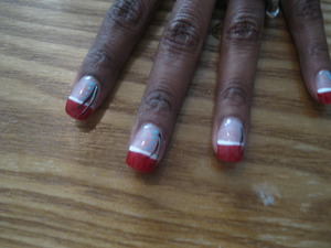 Red tips with design