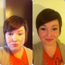 Before and after subtle smokey eye.