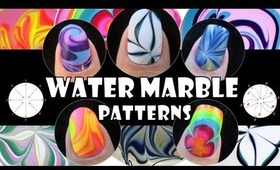 WATER MARBLE PATTERNS - Nail Art Design Tutorial Beginner Easy Simple manicure