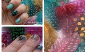 Colorful Feather Nails! Fun & Easy Nail Tutorial for all Nail Lengths! Perfect for Spring/Summer!