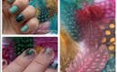 Colorful Feather Nails! Fun & Easy Nail Tutorial for all Nail Lengths! Perfect for Spring/Summer!