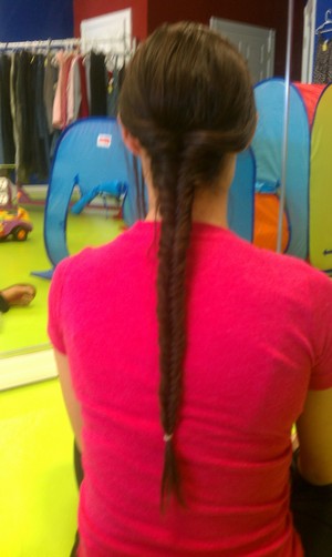 Fishtail done on my sister, cute, simple