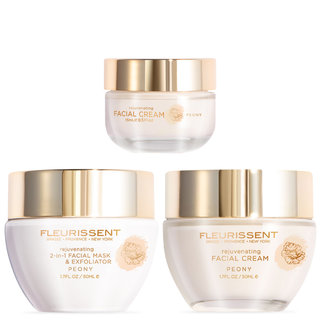 Fleurissent Rejuvenating Peony Face Cream + Facial Mask Exfoliator Duo