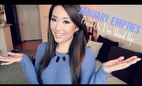 FIRST EMPTIES VIDEO! Products I've Used Up - January 2013 - hollyannaeree