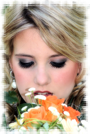 Bridal make-up with false eye-lashes