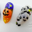 DIY Halloween nail art with Korean pumpkins