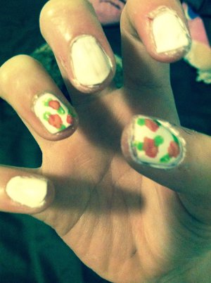 I wanted to do rose nails so this is just a w.i.p. , post the real thing soon :)