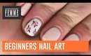 Vintage rozen beginners nail art - FEMME