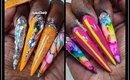 What's On My nails | Summer Orange and Hot Pink and Marble