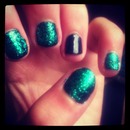 Green and glittery 