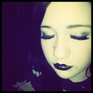 fake lashes, black lipstick and black hair. do you like?