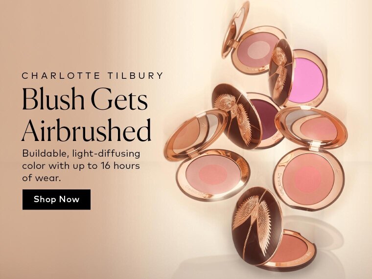 Give cheeks the airbrush treatment with a NEW silky powder blush that adds smooth, buildable color for up to 16 hours. Shop the Charlotte Tilbury Airbrush Flawless Blush Blur on Beautylish.com