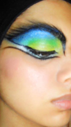 Parrot inspired make-up