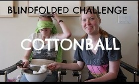 BLINDFOLDED COTTONBALL CHALLENGE | karabelleanne