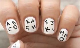 Alphabets Short Nail Art l Easy Nail Design For Beginners & Kids