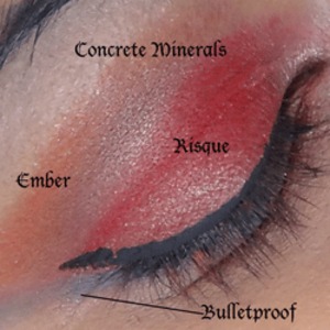Concrete Minerals Pro Matte swatch on medium tan / olive skin.  Products available at http://www.OrlandoAirbrushMakeup.com, serving the Orlando and Miami markets.