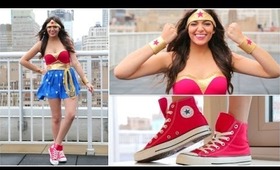 DIY Wonder Woman Halloween Costume + Makeup!