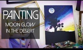 PAINTING Full Moon in The Desert (Joshua Tree Park) | ANNEORSHINE