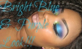 Make Up Tutorial | Bright blue & Purple Feat. Glama Girl Cosmetics