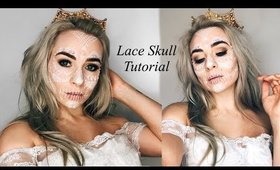 Easy White Lace Skull Halloween Tutorial! AD