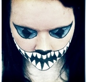 Theatrical makeup.
Did this on my friend just for fun.
I used mainly face paint.