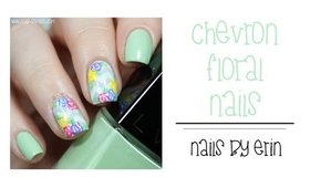 Chevron Floral Nails | NailsByErin