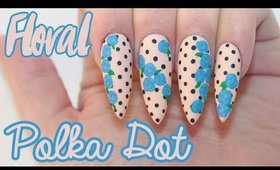 Matte Floral Polka Dot Nails Tutorial