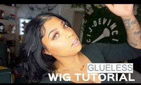 Super Easy Glueless Lace Frontal Wig install  (NO GOT2B)