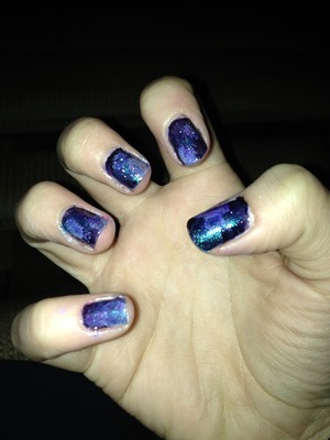 I attempted to do the galaxy nails 