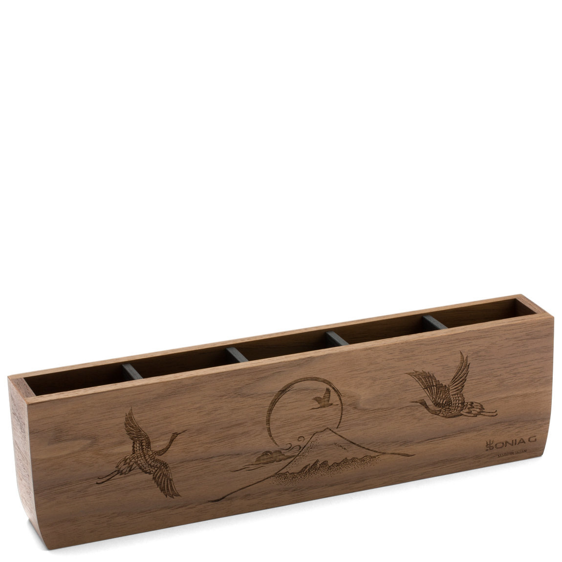 Sonia G [限定品]ソニアG Mt. Fuji Brush &Holder Sonia G. Cranes Over Mt. Fuji Wooden Brush Holder | Beautylish