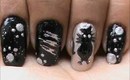 The Cat Detective - Black n White easy nail art for short nails- nail art tutorial beginners designs