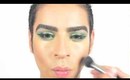 Green Eyeshadow & Pink Lips