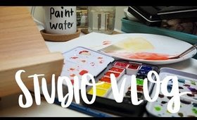 Studio Vlog 001 | Vegan Chocolate Cake, Inktober and Painting Books