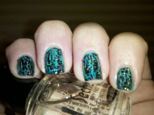 claire's mood polish, opi black shatter, and china glaze fairy dust