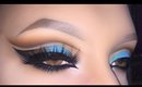 Sexy Arabic Peacock Cut Crease Makeup Tutorial (Arabian Bridal Turquoise & Brown Look)