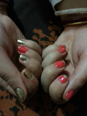 First time did my nails.. and my hubby helped me :)