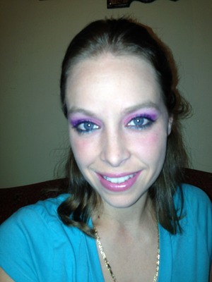 Purple/pink look using NYX shadow base and Shany eyeshadow colors