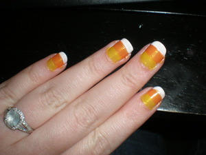 Candy Corn Nails for Halloween '10