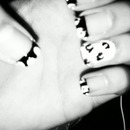 black & white nails