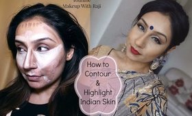 How to contour highlight indian skin blemish acne skin || Makeup With Raji