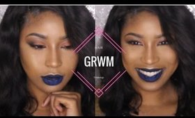 GRWM: Hair & Makeup | Orange eyes + Blue Lips