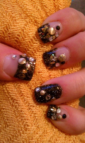 blk & gold mix w/ blk and gold circles
