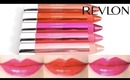 Revlon Color Burst Lacquer Balm Swatches on Lips 5 colors