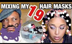 Fixing My DAMAGED Natural Hair & His DRY Beard GONE WRONG?! | MIXING 19 DEEP CONDITIONERS Together !