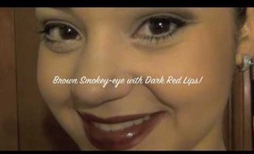 Holiday Series: Brown Smokey Eye with Dark Lips