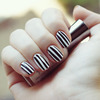 Black & White Striped Nails