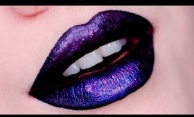 Black & Pink Glitter Ombre Lips