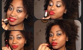 RiRi Woo Red Lipstick  vs #Rihanna Viva Glam Frost Red Lipstick