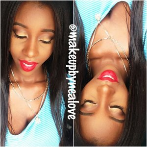 Neutral Eye with red lips 
more photos on my Instagram: @makeupbynealove